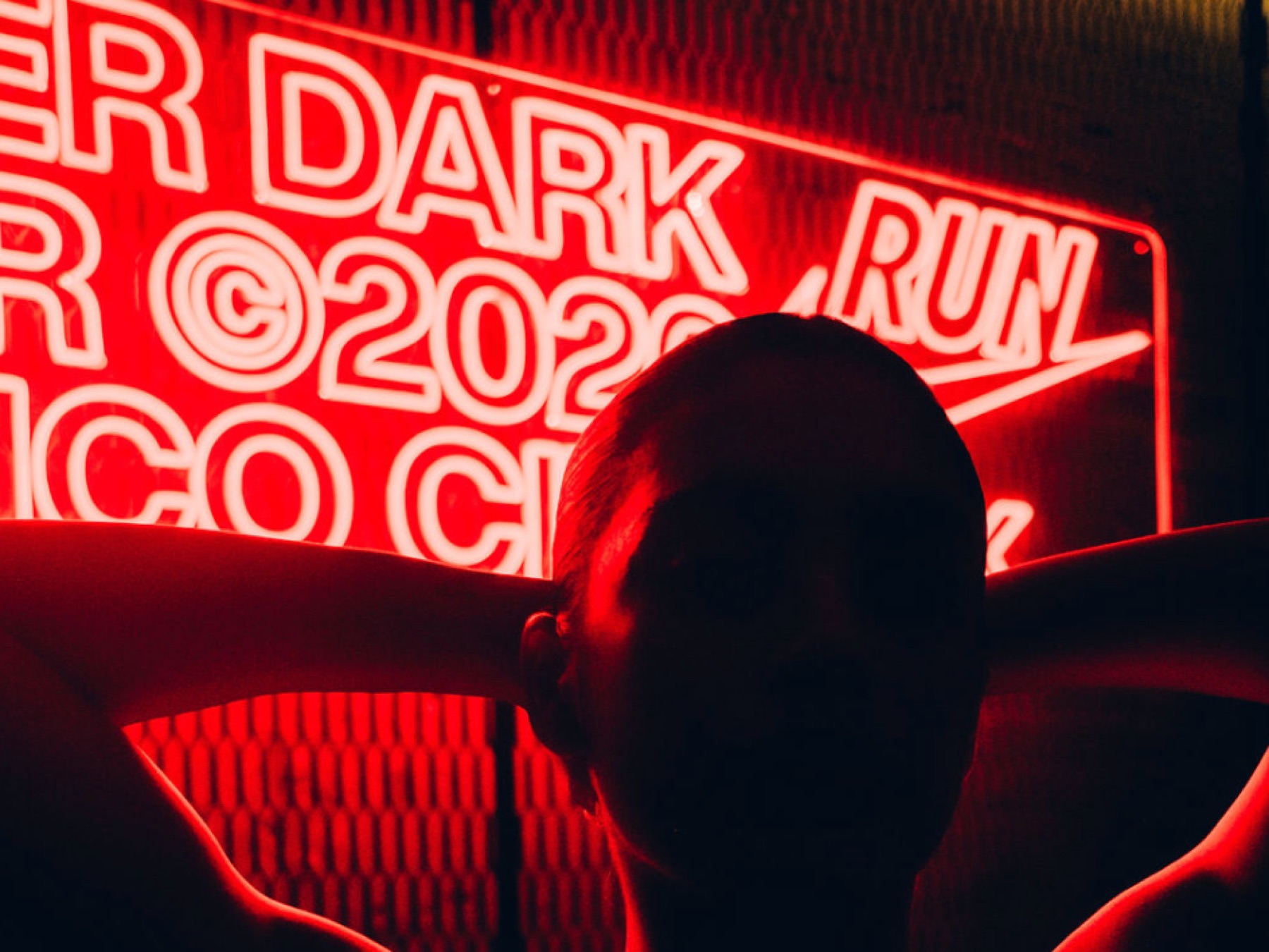 Nike After Dark Tour neon sign in Mexico City